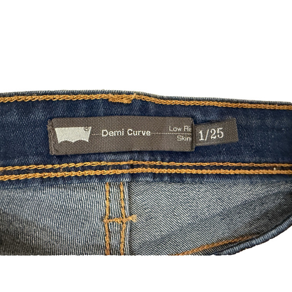 Levis Jeans Womens 1/25 Blue Skinny Low Rise Demi Curve Stretch Denim Pants - Picture 4 of 9